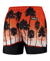 Freeze Max Men's Orange Peanuts Snoopy Walking On The Beach Shorts