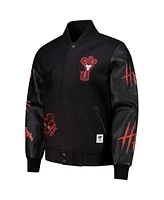 Freeze Max Men's Black Batman Joker Full-Zip Varsity Jacket