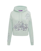 Freeze Max Women's Green Lilo and Stitch Lovers Cropped Pullover Hoodie