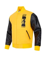 Freeze Max Men's Yellow Batman Comics I Am The Night Full-Zip Varsity Jacket