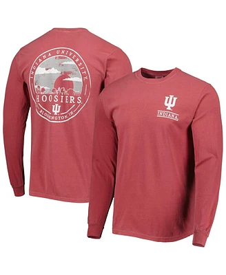 Image One Men's Crimson Indiana Hoosiers Circle Campus Scene Long Sleeve T-Shirt