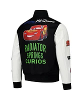 Freeze Max Men's Black/White Cars Radiator Full-Zip Varsity Jacket