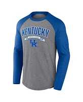 Fanatics Men's Gray Kentucky Wildcats Banner Year Tri-blend Raglan Long Sleeve T-Shirt