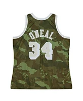 Mitchell & Ness Men's Shaquille O'Neal Camo Los Angeles Lakers Hardwood Classics 1996/97 Ghost Green Swingman Jersey