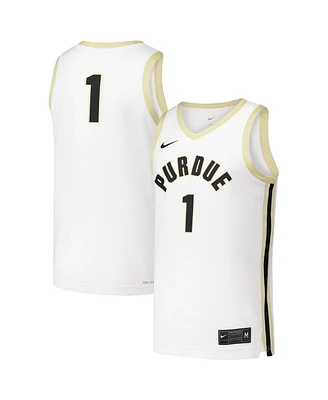 Nike Men's 1 White Purdue Boilermakers Replica Basketball Jersey