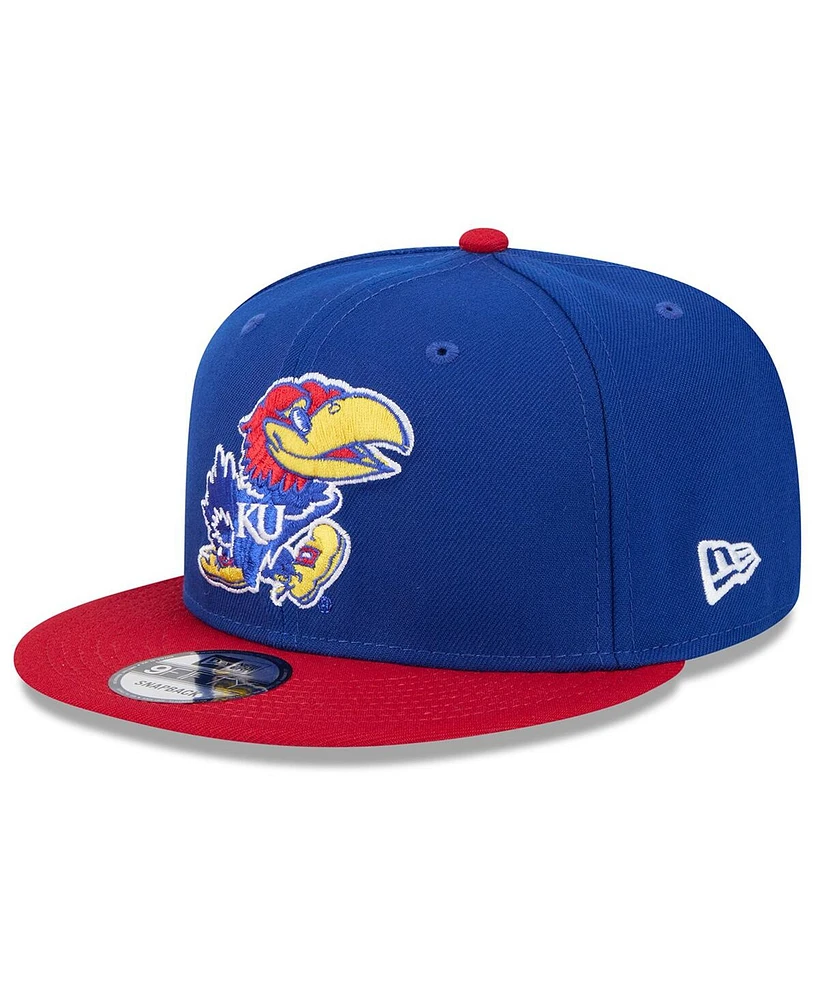 New Era Men's Royal, Red Kansas Jayhawks Two-Tone 9FIFTY Snapback Hat