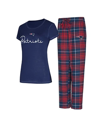 Concepts Sport Women's New England Patriots Vector T-Shirt Flannel Pants Sleep Set