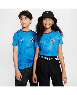 Nike Big Boys and Girls Blue Chelsea 2024/25 Academy Pro Pre-Match Top