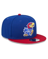 New Era Men's Royal, Red Kansas Jayhawks Two-Tone 9FIFTY Snapback Hat