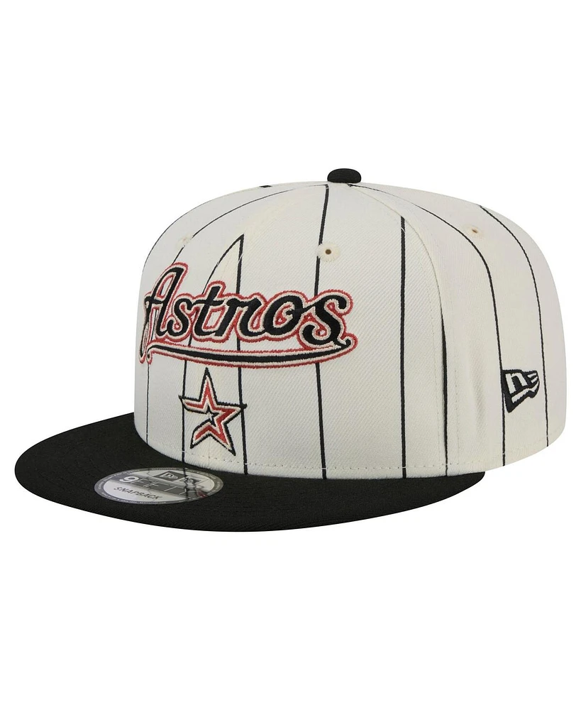 New Era Men's White Houston Astros Jersey Pinstripe 9FIFTY Snapback Hat