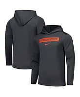 Nike Men's Anthracite Oregon State Beavers 2024 Sideline Performance Long Sleeve Hoodie Top