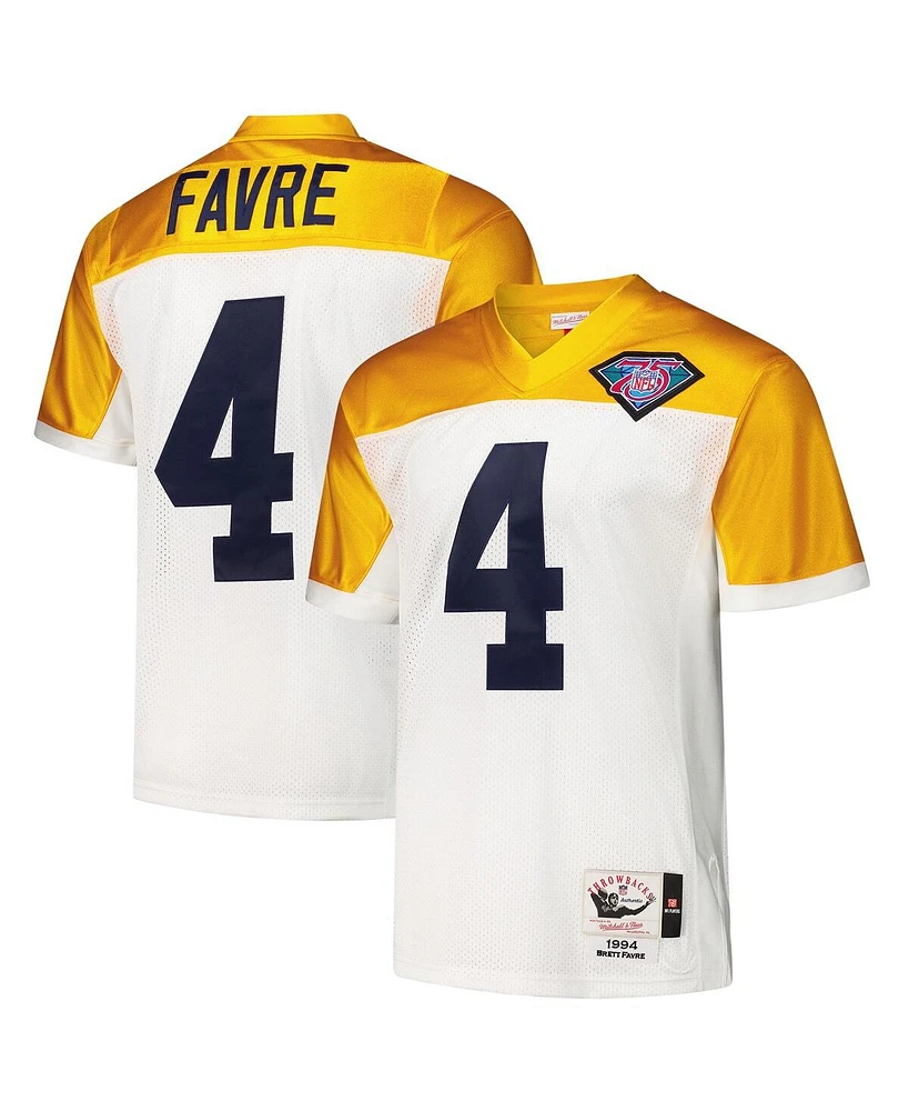 Mitchell & Ness Men's Brett Favre White Green Bay Packers 1994 Authentic Throwback Retired Player Jersey