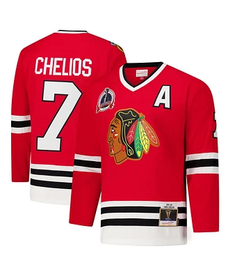 Mitchell & Ness Men's Chris Chelios Red Chicago Blackhawks 1991-92 Power Play Jersey
