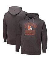 Fanatics Men's Heather Charcoal Cleveland Browns Big Tall Pullover Hoodie