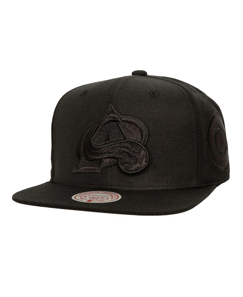 Mitchell & Ness Men's Black Colorado Avalanche Soul Strike Cultivated Pearl Tonal Snapback Hat