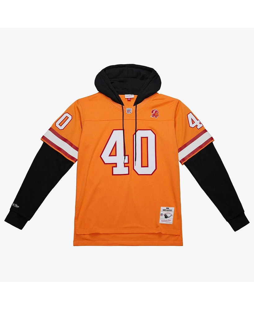 Mitchell & Ness Men's Mike Alstott Orange Tampa Bay Buccaneers Player Name Number Hoodie Legacy Jersey