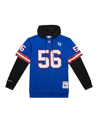 Mitchell & Ness Men's Lawrence Taylor Royal New York Giants Player Name Number Hoodie Legacy Jersey