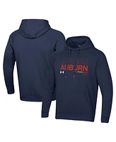 Under Armour Men's Navy Auburn Tigers 2024 Sideline Wordmark Rival Pullover Hoodie