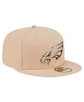 New Era Men's Tan Philadelphia Eagles Candied Pecan 59FIFTY Fitted Hat