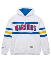 Mitchell & Ness Men's White Golden State Warriors Hardwood Classics Nights Head Coach Pullover Hoodie