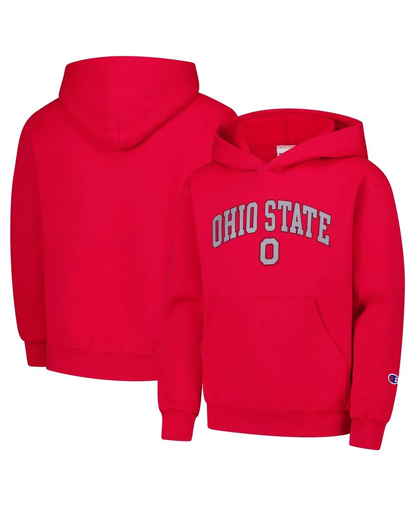 Champion Big Boys and Girls Scarlet Ohio State Buckeyes Campus Pullover Hoodie