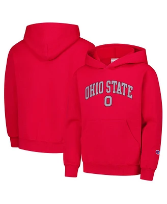 Champion Big Boys and Girls Scarlet Ohio State Buckeyes Campus Pullover Hoodie