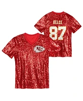 Outerstuff Women's Travis Kelce Red Kansas City Chiefs Player Name Number V-Neck Fashion Jersey