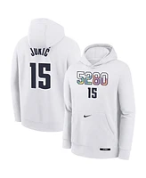 Nike Big Boys and Girls Nikola Jokic White Denver Nuggets 2024/25 City Edition Name Number Pullover Hoodie