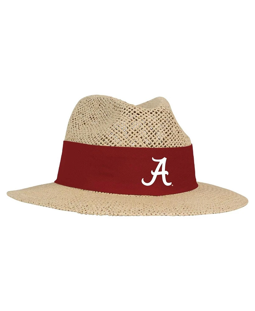 Ahead Men's Tan/Crimson Alabama Crimson Tide Wellington Gambler Straw Hat