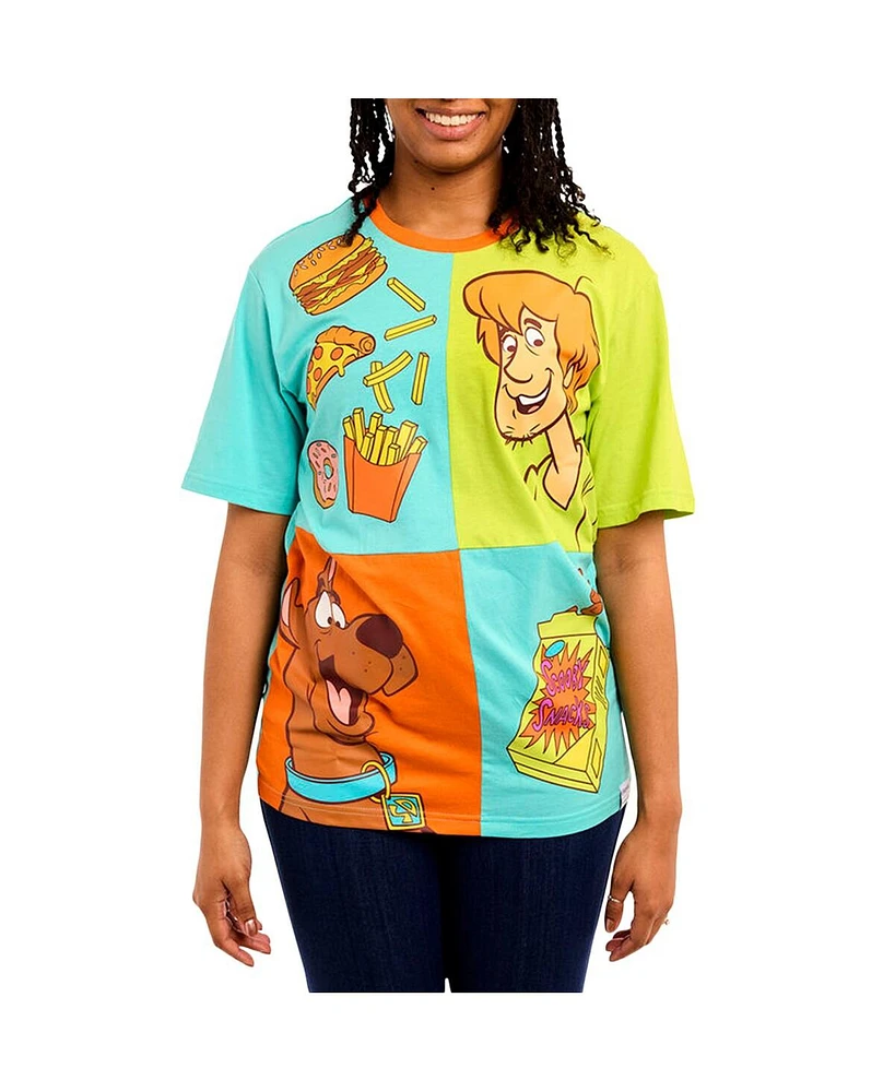 Loungefly Men's and Women's Blue/Green Scooby-Doo Munchies Color Block T-Shirt