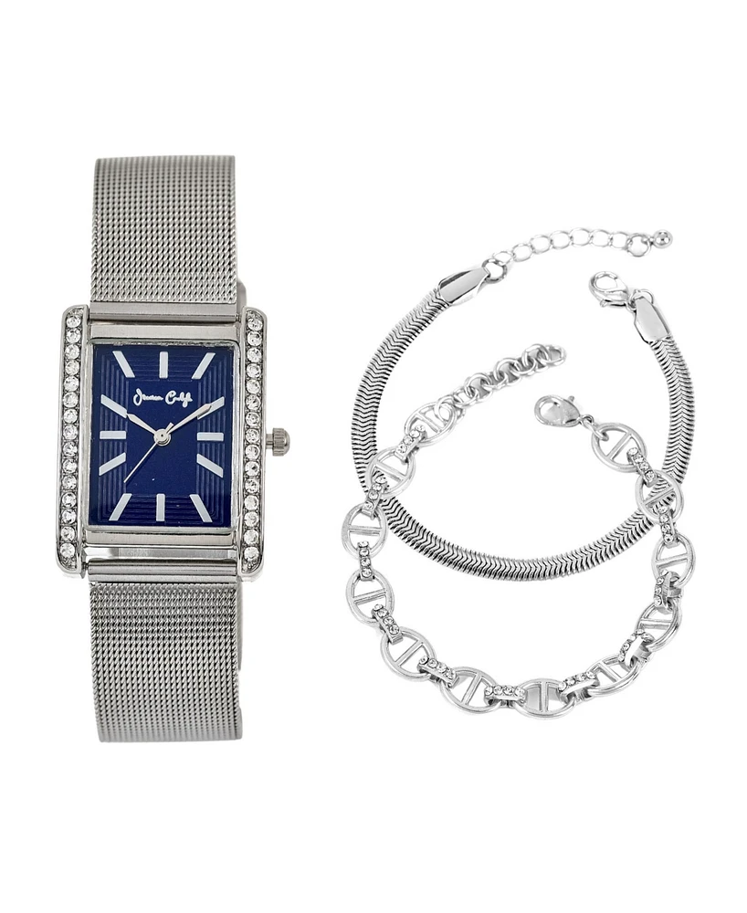 Jessica Carlyle Women's Silver Tone Metal Alloy Analog Watch, 23mm