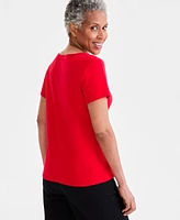 Style & Co Women's Cotton Square-Neck Short-Sleeve T-Shirt, Exclusively at Macy's
