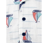 Baby Essentials Boys 2-Pc. Sailor Shirt & Shorts Set