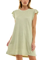 Roudelain Women's Ruffled-Sleeve Short Sleepshirt