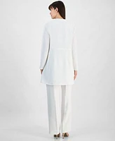 Kasper Womens Shell Top Wide Leg Pants Open Front Jacket