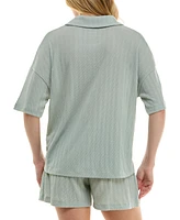 Roudelain Women's Knitted Gauze Short Pajama Set