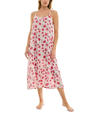 Roudelain Women's Printed Tiered Hem Nightgown