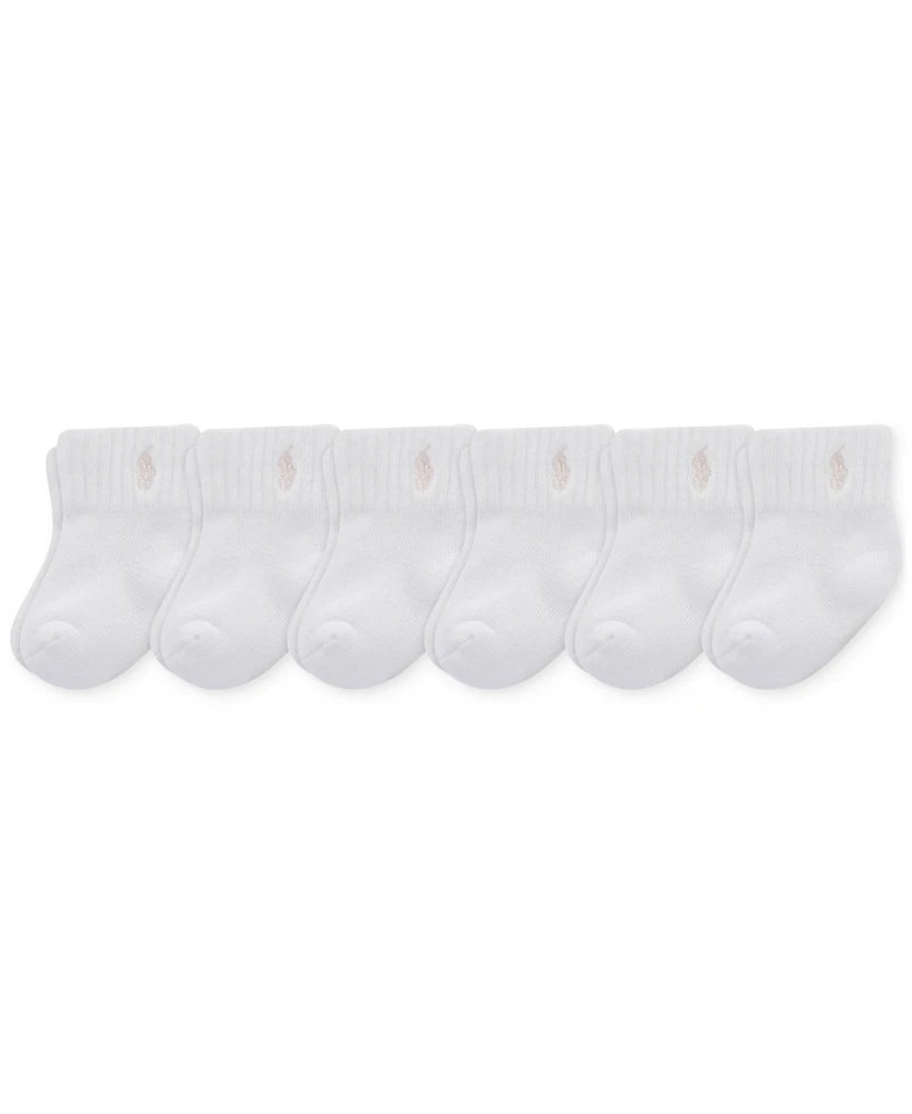 Polo Ralph Lauren Baby Girl Sport Quarter Socks, 6-Pack
