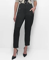 Dkny Women's Elastic Waist-Back Zipper Trousers