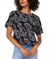 Vince Camuto Women's Floral Printed Short-Sleeve Top