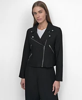 Dkny Women's Zipper Detailed Crinkle Jacket