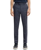 Boss by Hugo Men's Patterned Wool Blend Slim-Fit Trousers