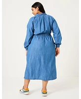 FatFace Plus Abi Denim Midi Dress