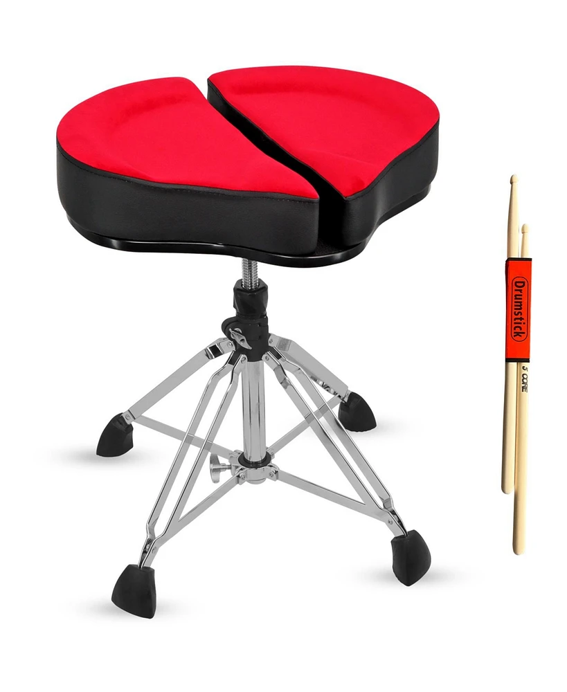 5 Core Drum Throne Sponge Padded Guitar Stool Drummer Seat for Adults & Kids