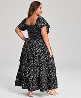 And Now This Trendy Plus Tiered Floral Maxi Dress, Exclusively at Macy's