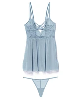 Adore Me Plus Rae Unlined Babydoll & G-String Set Lingerie