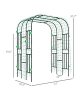 Outsunny 8 Ft Tall Tomato Cage, Metal Garden Trellis for Climbing Plants