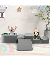 5PCS Climb and Crawl Playset with Ball Pit for Kids Zippers Playroom