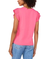 Vince Camuto Women's Ruffled-Sleeve Crewneck Tee