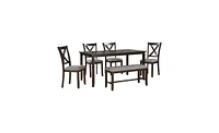 Slickblue 6-Piece Kitchen Dining Table Set for Stylish and Functional Mealtime Gatherings